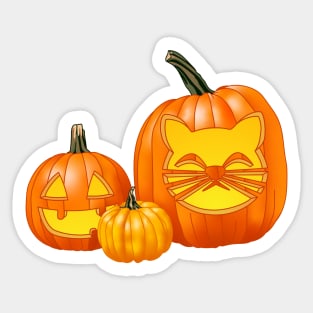 Another Jack-O-Lantern Trio (Blue) Sticker